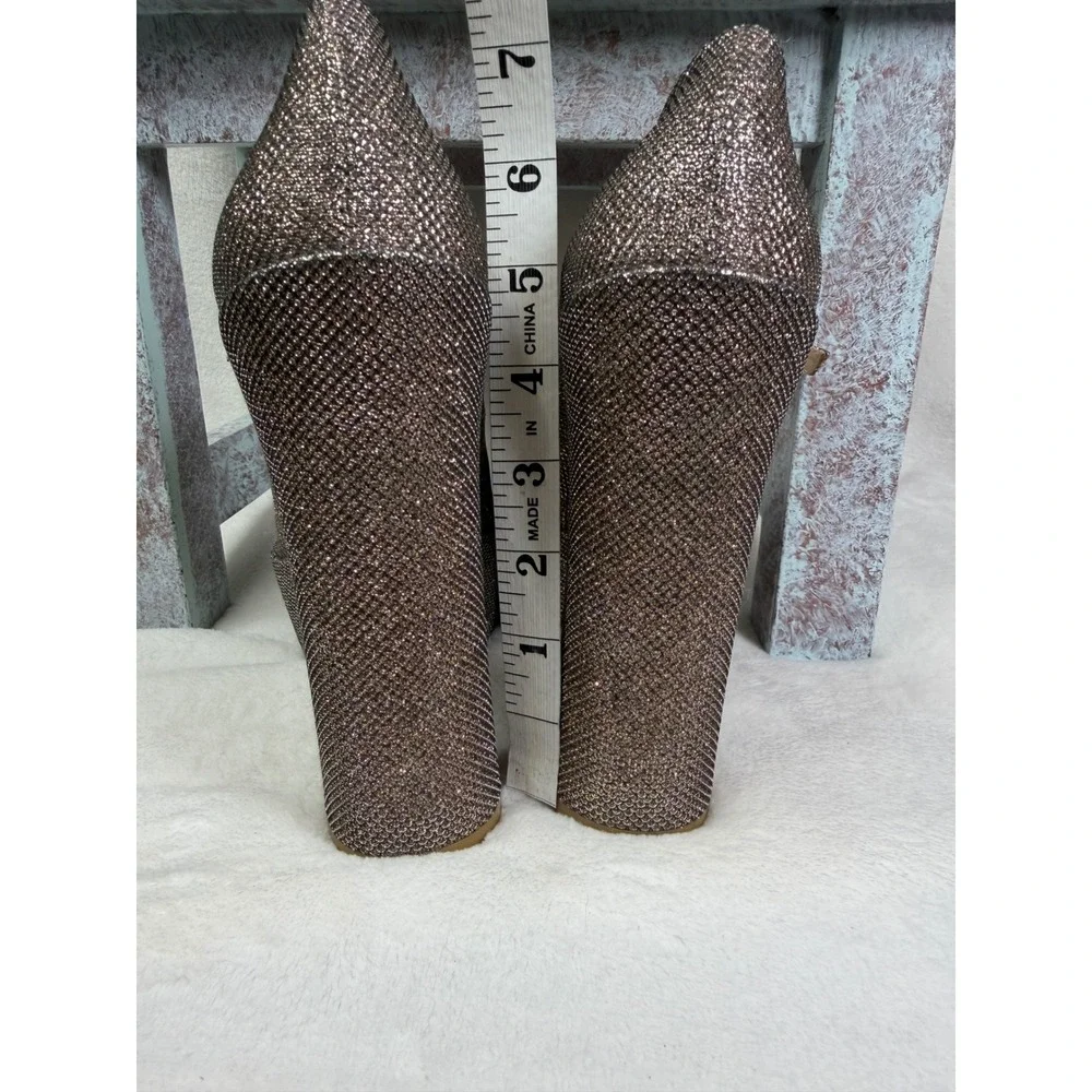 Stuart Weitzman Skyhigh Mary Jane Platform Pumps Metallic Silver Gold 9.5B SD284